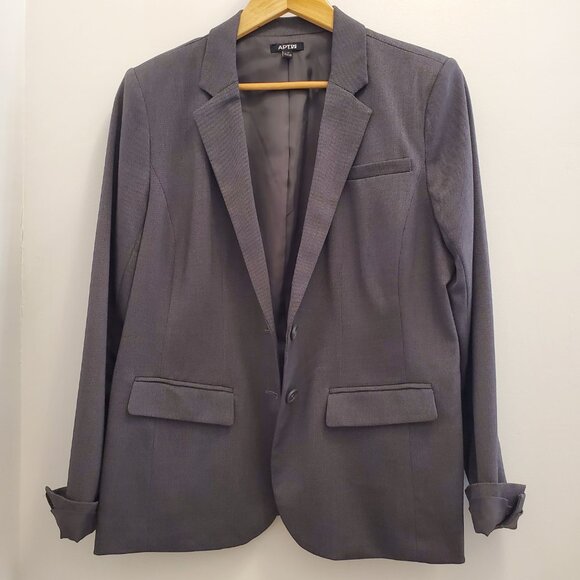 Apt. 9 Women's Two-Button Blazer Suit Jacket Gray - (12) - Picture 9 of 14